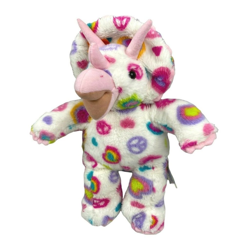 BABW Build a Bear Workshop Peace & Hearts TRICERATOPS 16" Plush Stuffed Toyβ